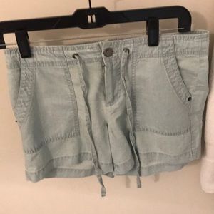 Denim drawstring shorts